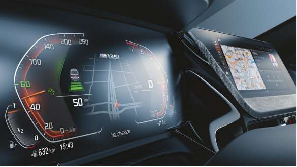 BMW Seria 1, BMW Live Cockpit Professional Combinaţie de afişaje BMW Live Cockpit Professional în BMW Seria 1