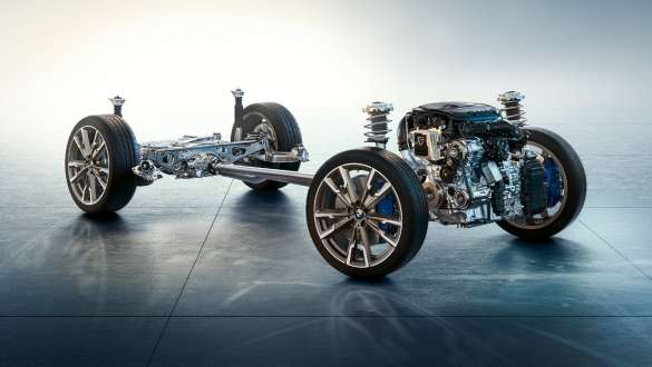 Suspensia M Sport a BMW X2 M35i Imagine în prim-plan cu suspensia M Sport a BMW X2 M35i, F39