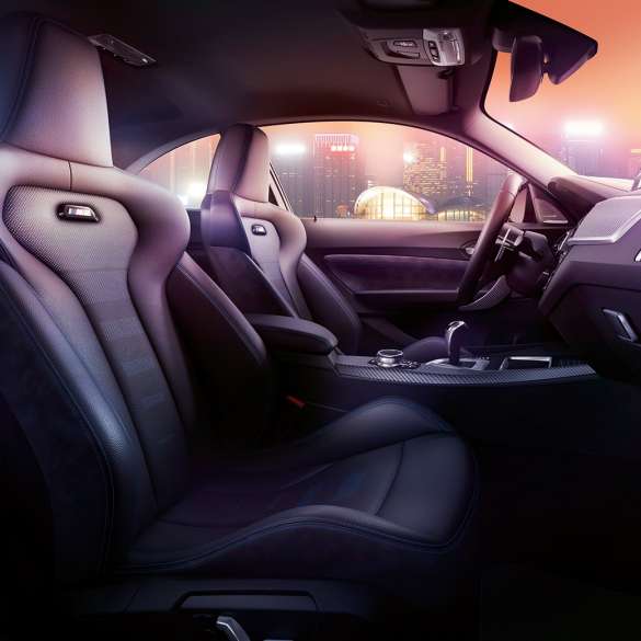 Tapiţeria BMW M2 Competition, F87 Imagine din interior cu tapiţeria BMW M2 Competition, F87, 2018, în Argintiu Hockenheim metalizat