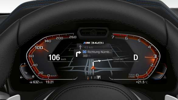 Panoul de instrumente specific M al BMW M340i xDrive Sedan G20 2020 Imagine din habitaclul interior cu panoul de instrumente specific M al BMW M340i xDrive Sedan G20 2020