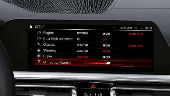 Setările M ale BMW M3 Sedan G80 2020 Imagine din interiorul BMW M3 Sedan G80 2020, cu setările BMW M3 M pe Control Display