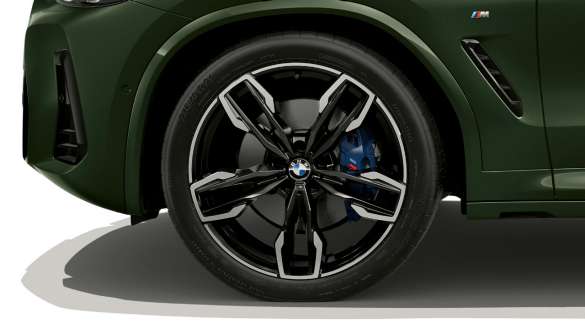 Jantele M din aliaj uşor Double-spoke de 21”, tip 718 M ale unui BMW X3 M40i M40d G01 LCI Facelift 2021 Jantele M din aliaj uşor Double-spoke de 21”, tip 718 M ale unui BMW X3 M40i M40d G01 LCI Facelift 2021 Verde Malachite
