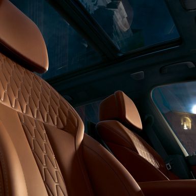 Scaunele din piele ale BMW X5 Imagine din interior cu scaunele din piele ale BMW X5, G05, 2018