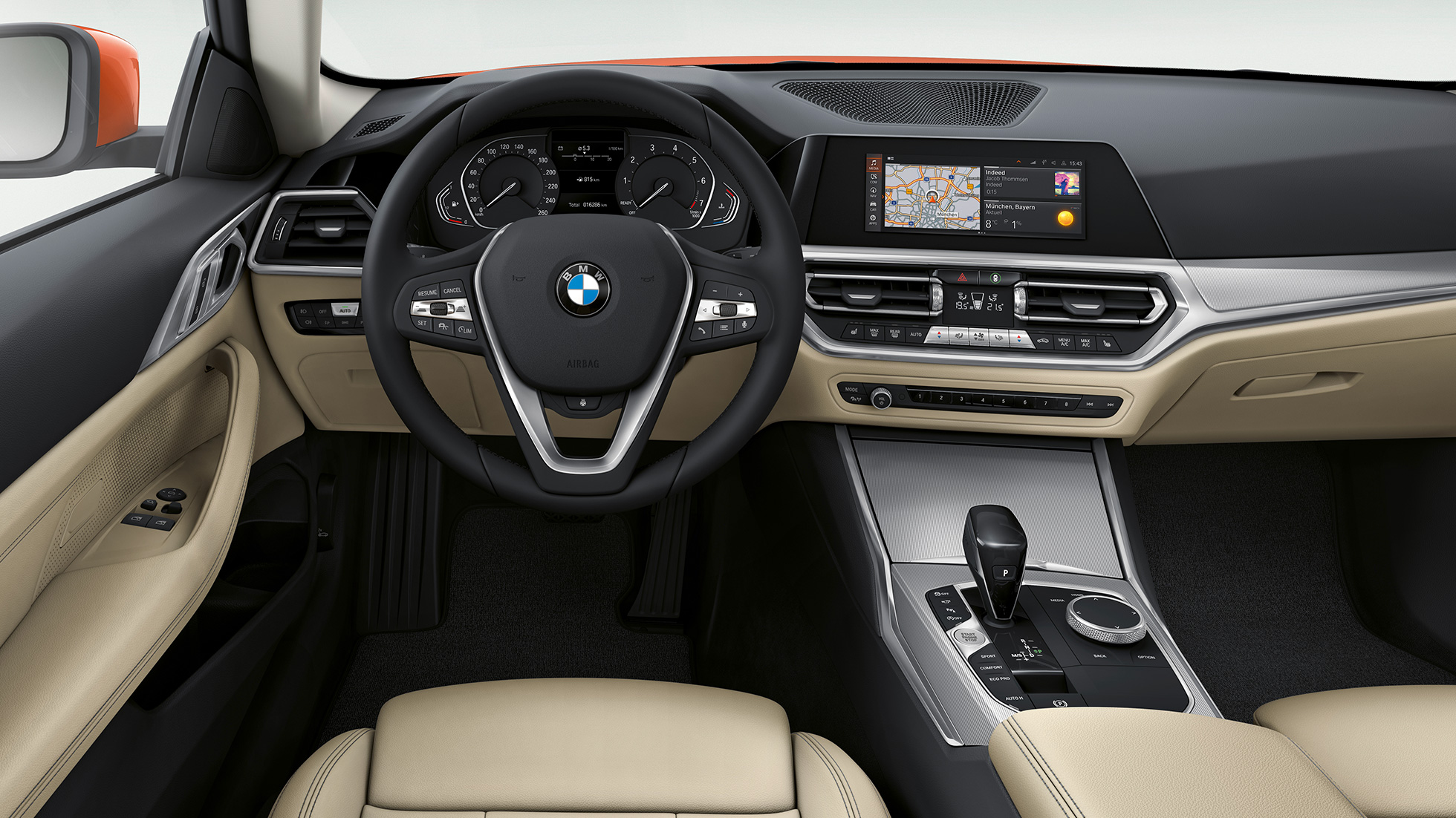 BMW Seria 4 Coupé, G22, 2020, cu echipamente de bază Interiorul BMW Seria 4 Coupé, G22, 2020, cu echipamente de bază