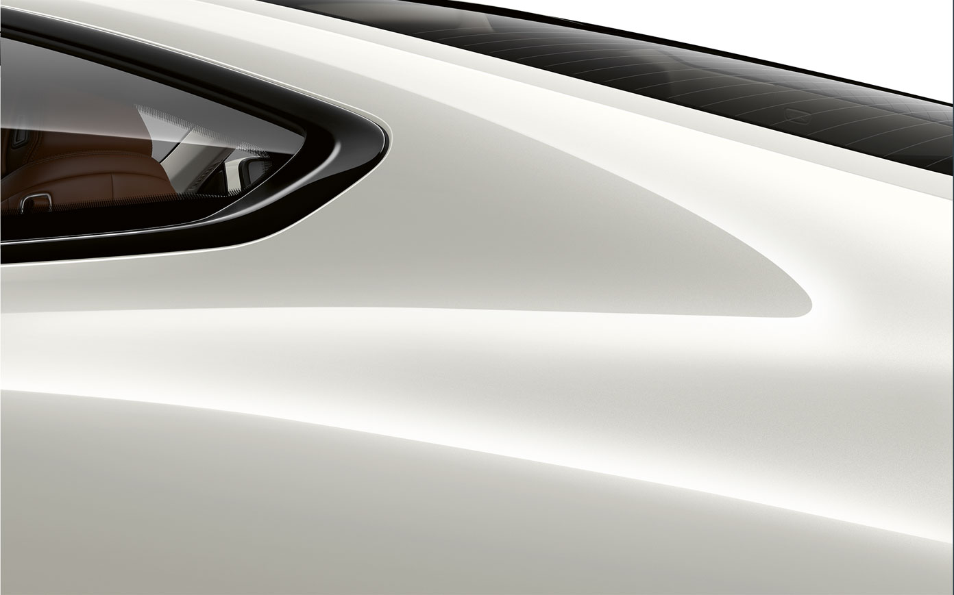 Montantul C al BMW Seria 8 Coupé. Imagine în prim-plan cu montantul C al BMW Seria 8 Coupé în Alb Mineral metalizat.
