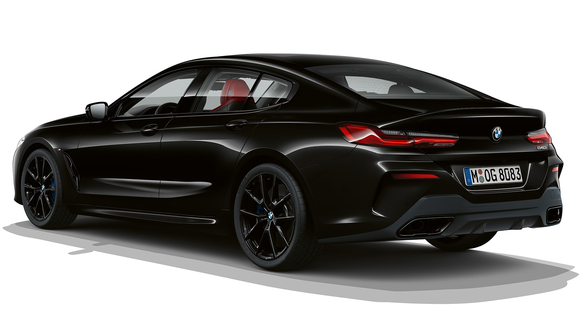 Imagine cu trei sferturi din partea spate a BMW Seria 8 Gran Coupé cu pachet M Sport Imagine cu trei sferturi din partea spate a BMW Seria 8 Gran Coupé cu pachet M Sport