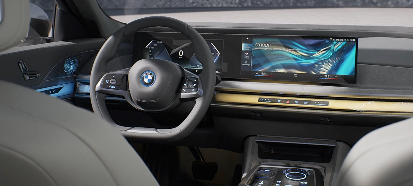 Videoclip cu interiorul unui BMW i7 Sedan G70 Videoclip despre detaliile din interior ale BMW i7 Sedan G70