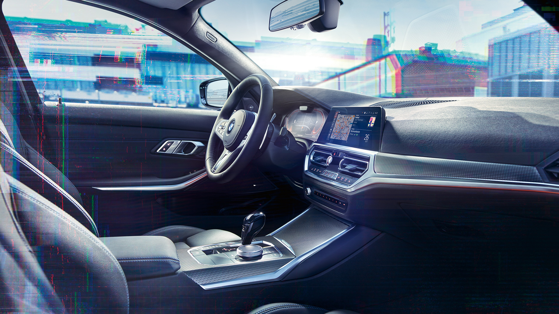 Imagine din interiorul BMW M340i xDrive Sedan Imagine din interiorul BMW M340i xDrive Sedan, G20, în Negru Sapphire metalizat