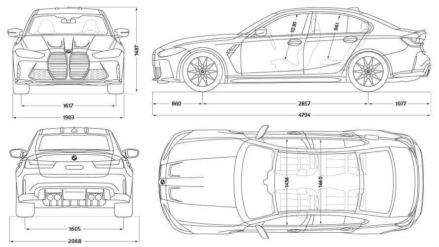 Imagine cu partea laterală a BMW M3 Sedan G80 2020, în perspectiva de jos în sus Imagine cu partea laterală a BMW M3 Sedan G80 2020 în Verde Isle of Man metalizat, în perspectiva de jos în sus