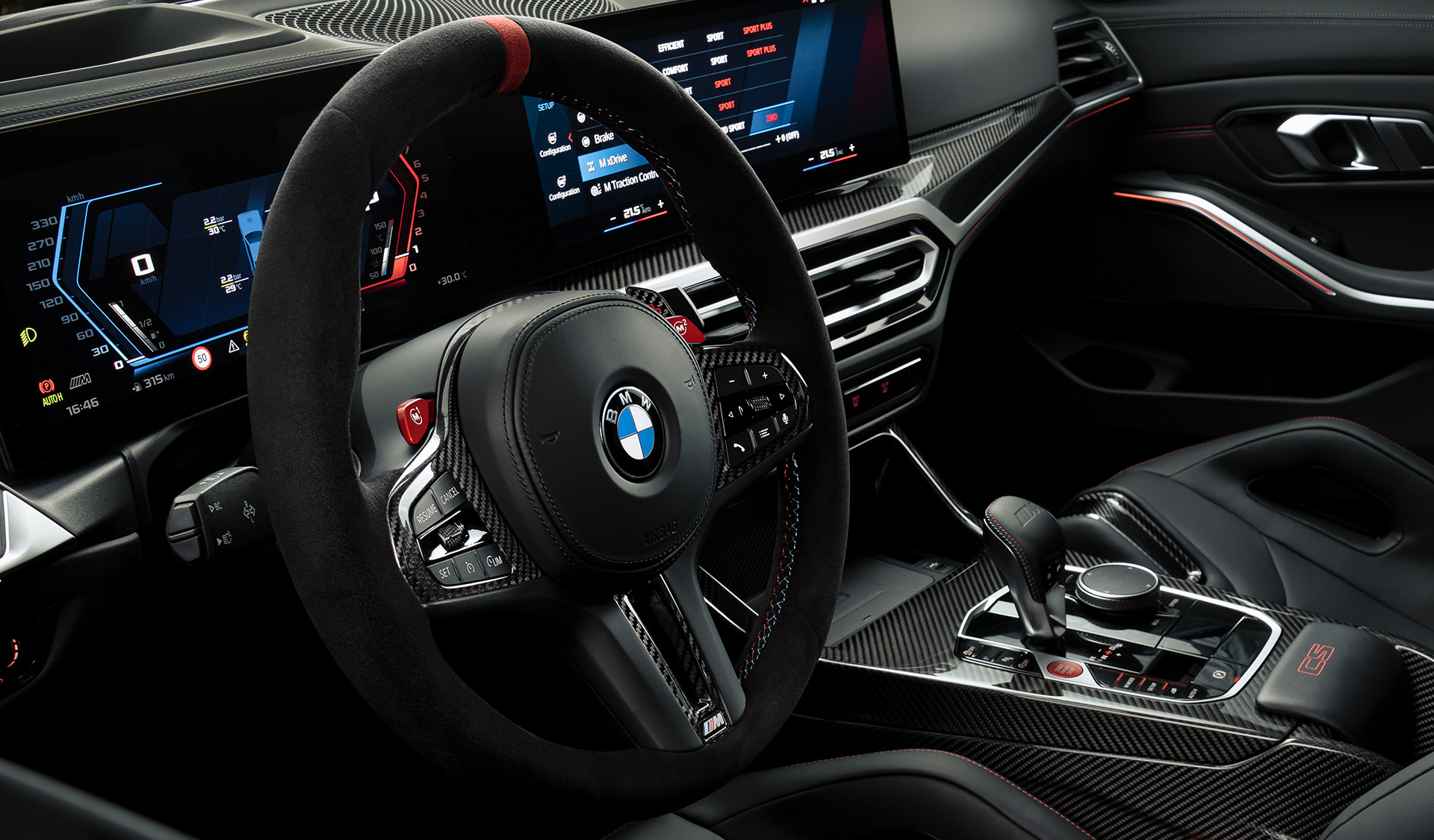 BMW M3 CS Volan M îmbrăcat în piele Alcantara BMW M3 CS Volan M îmbrăcat în piele Alcantara