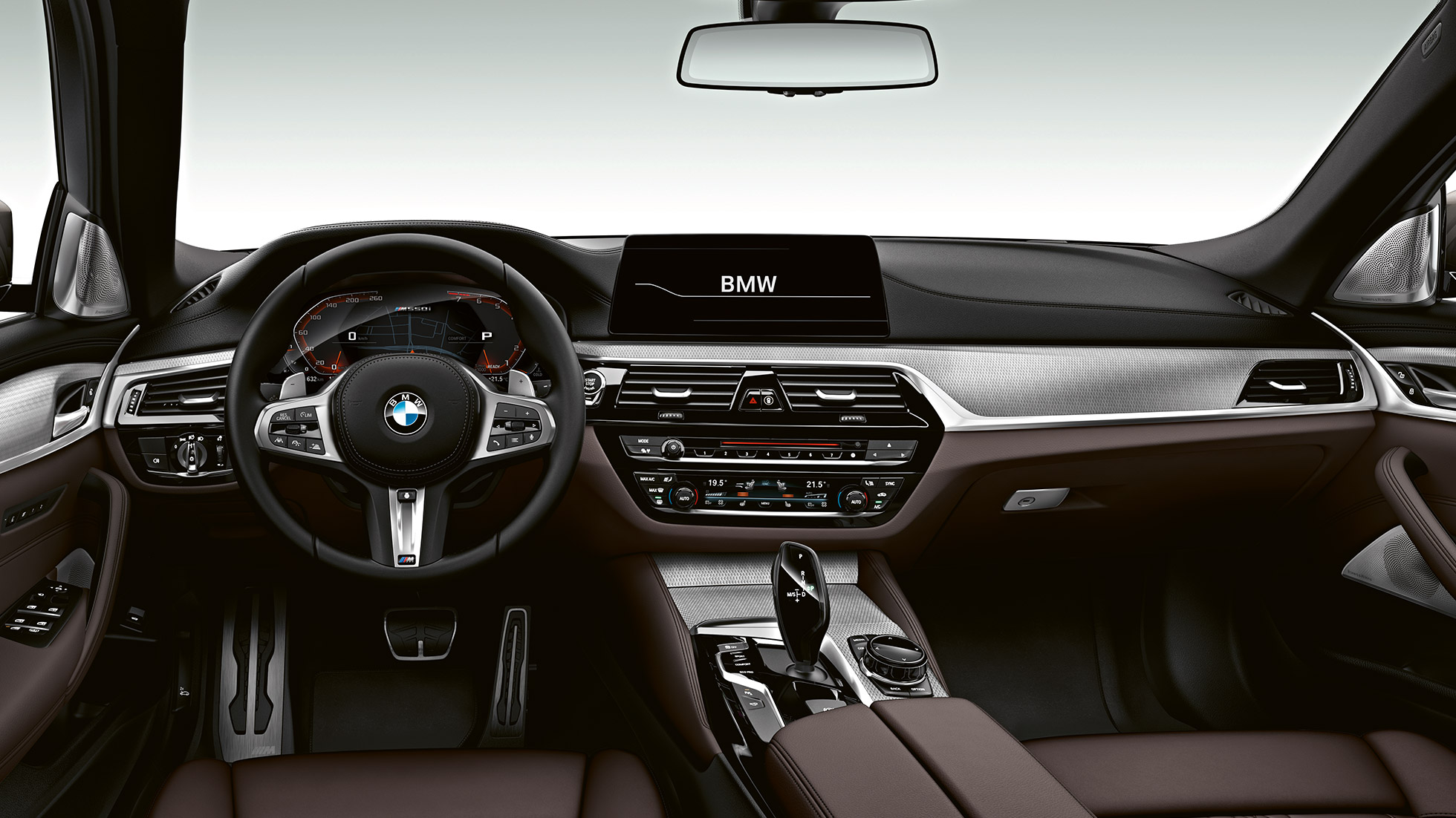 Designul interior. Imagine cu habitaclul BMW M550i şi BMW M550d.