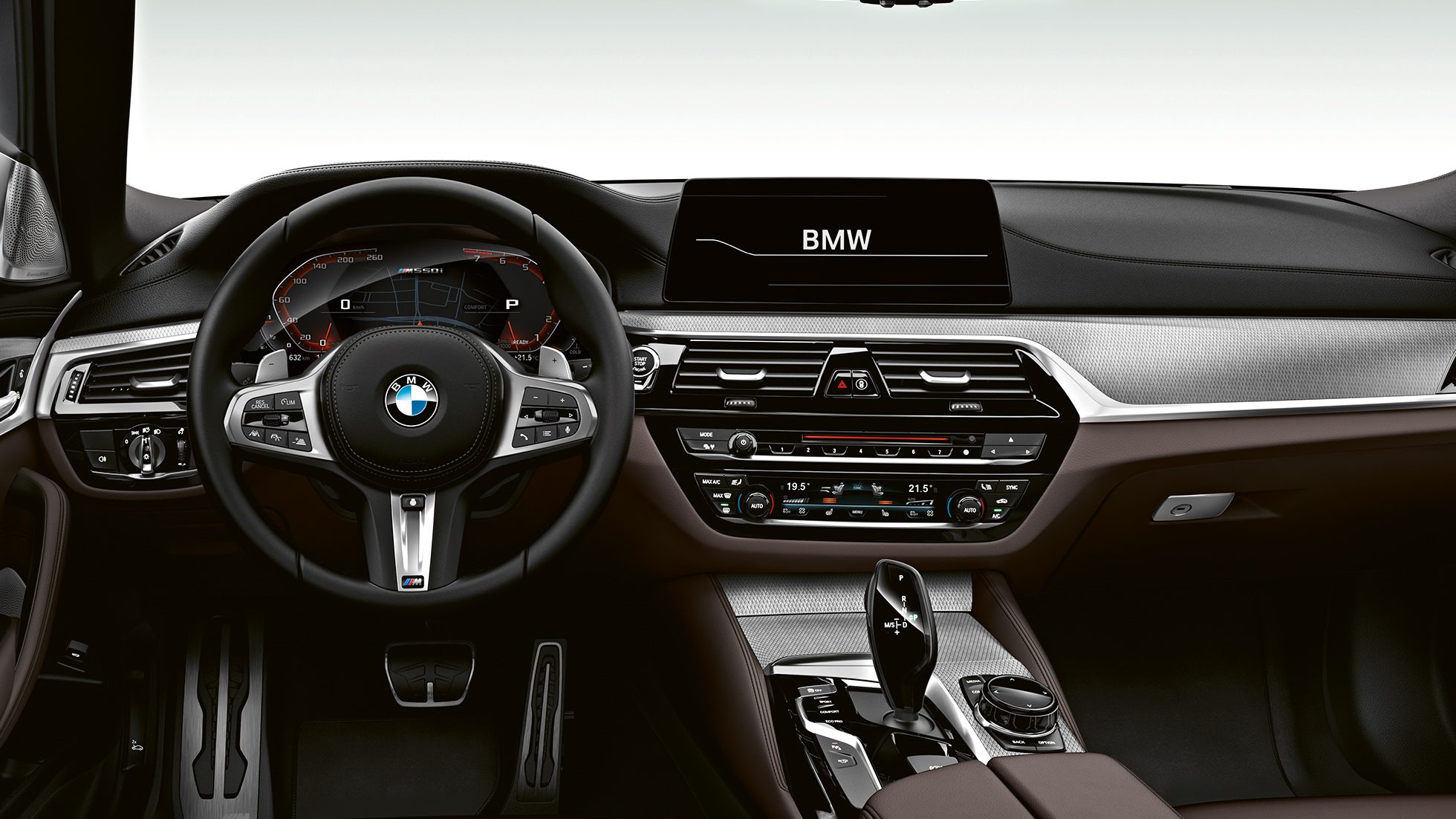 Habitaclu. Imagine cu designul habitaclului BMW M550i şi BMW M550d.