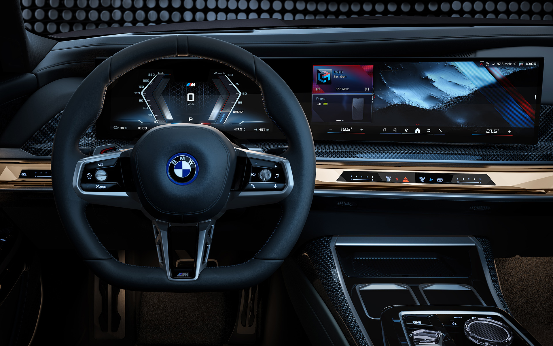 Volan M îmbrăcat în piele, BMW i7 M70 xDrive Sedan BMW i7 M70 xDrive Sedan, volan M îmbrăcat în piele