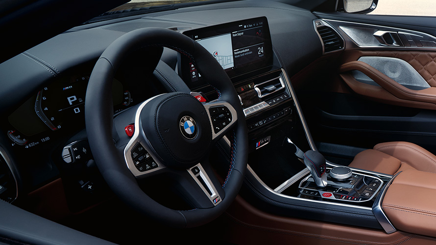 BMW M8 Competition Cabriolet, interior, habitaclu