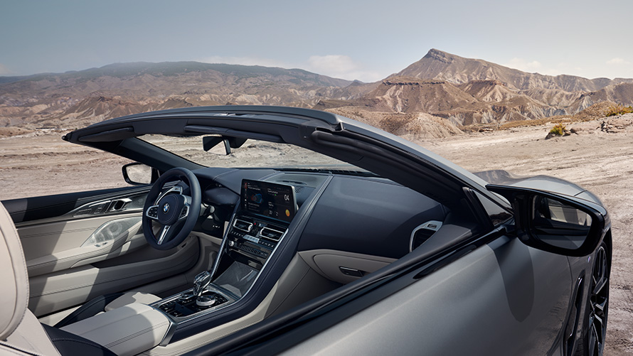 BMW M850i xDrive Cabriolet, BMW Individual Gri Frozen Pure, interior