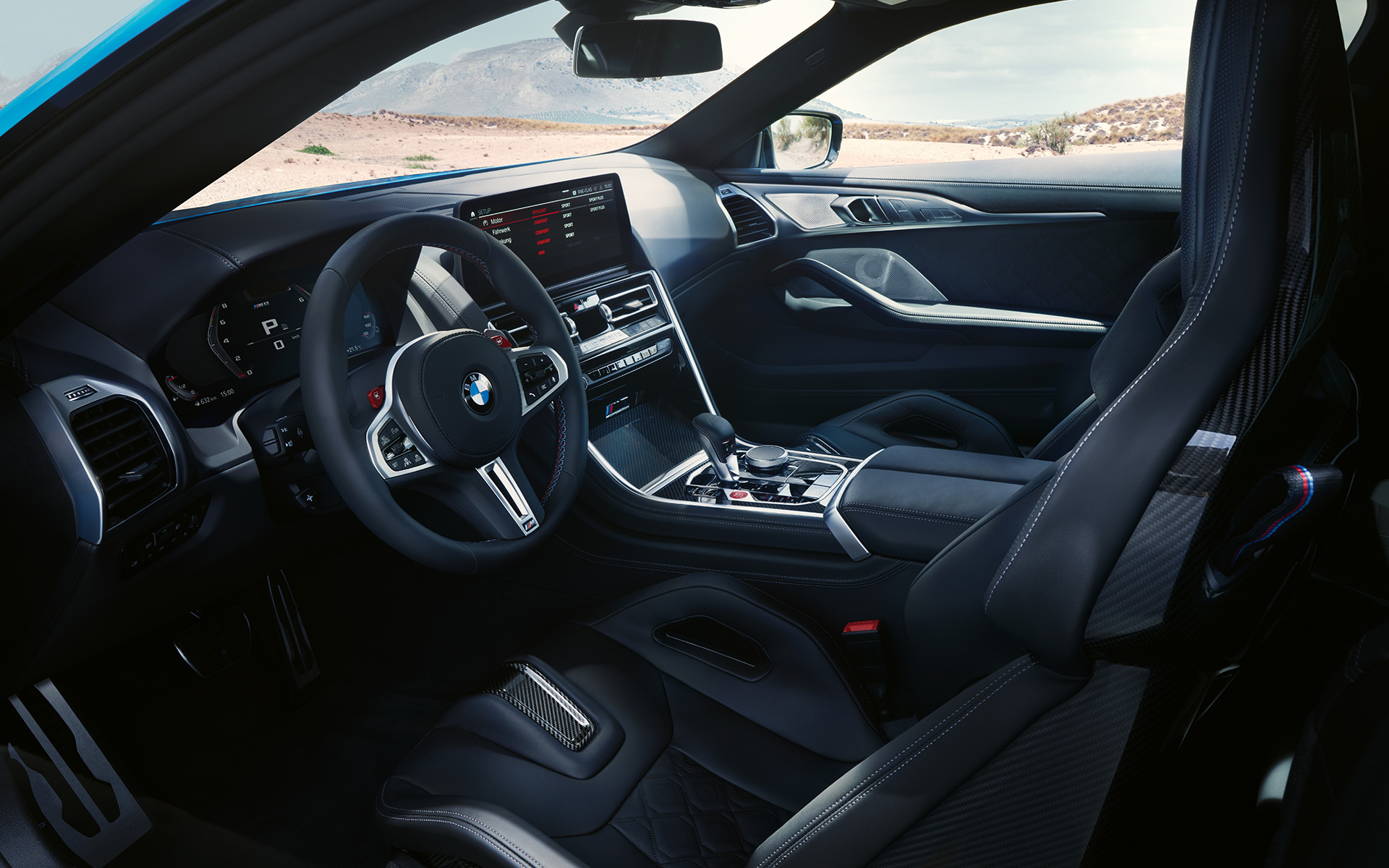 Scaune M Carbon, volan M îmbrăcat în piele, BMW M8 Competition Coupé BMW M8 Competition Coupé, habitaclu, interior, volan M îmbrăcat în piele, scaune M Carbon