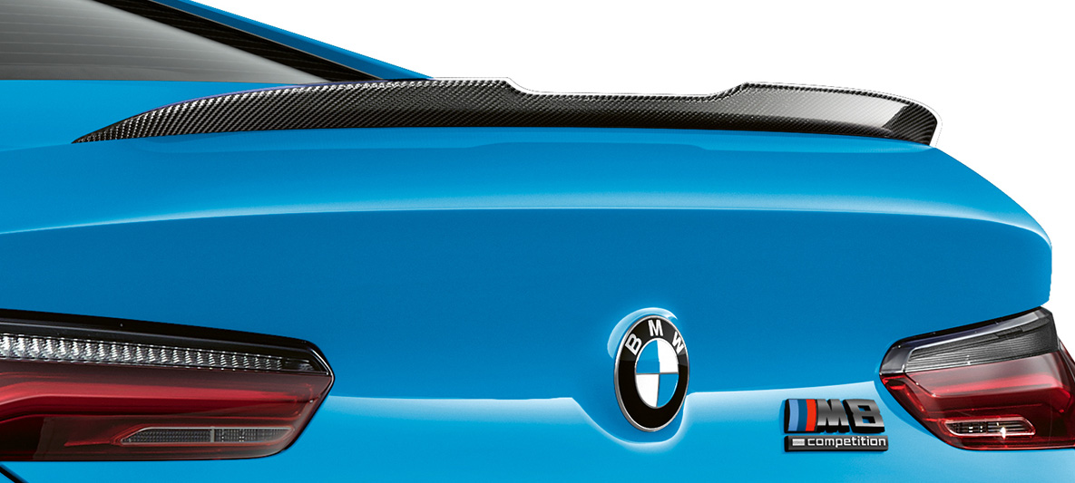 Spoiler spate din fibră de carbon, BMW M8 Competition Coupé, Albastru Daytona Beach BMW M8 Competition Coupé, Albastru Daytona Beach, pachet exterior M Carbon, spoiler spate