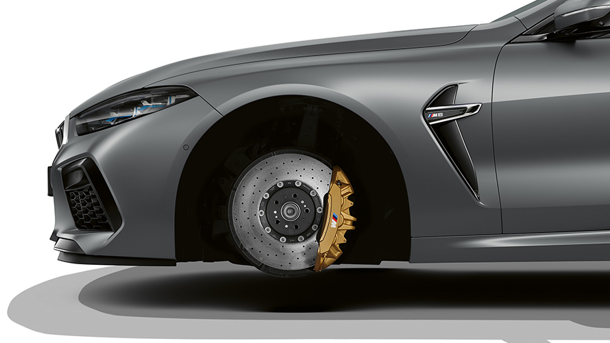 BMW M8 Gran Coupé, BMW Individual Gri Frozen Pure, frâne M Carbon cu discuri din ceramică, fără anvelope