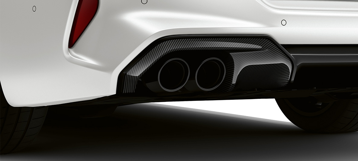 Spoiler spate din fibră de carbon, pachet exterior M Carbon, BMW M8 Competition Gran Coupé BMW M8 Competition Gran Coupé, BMW Individual Alb Frozen Brilliant, pachet exterior M Carbon, spoiler spate din fibră de carbon