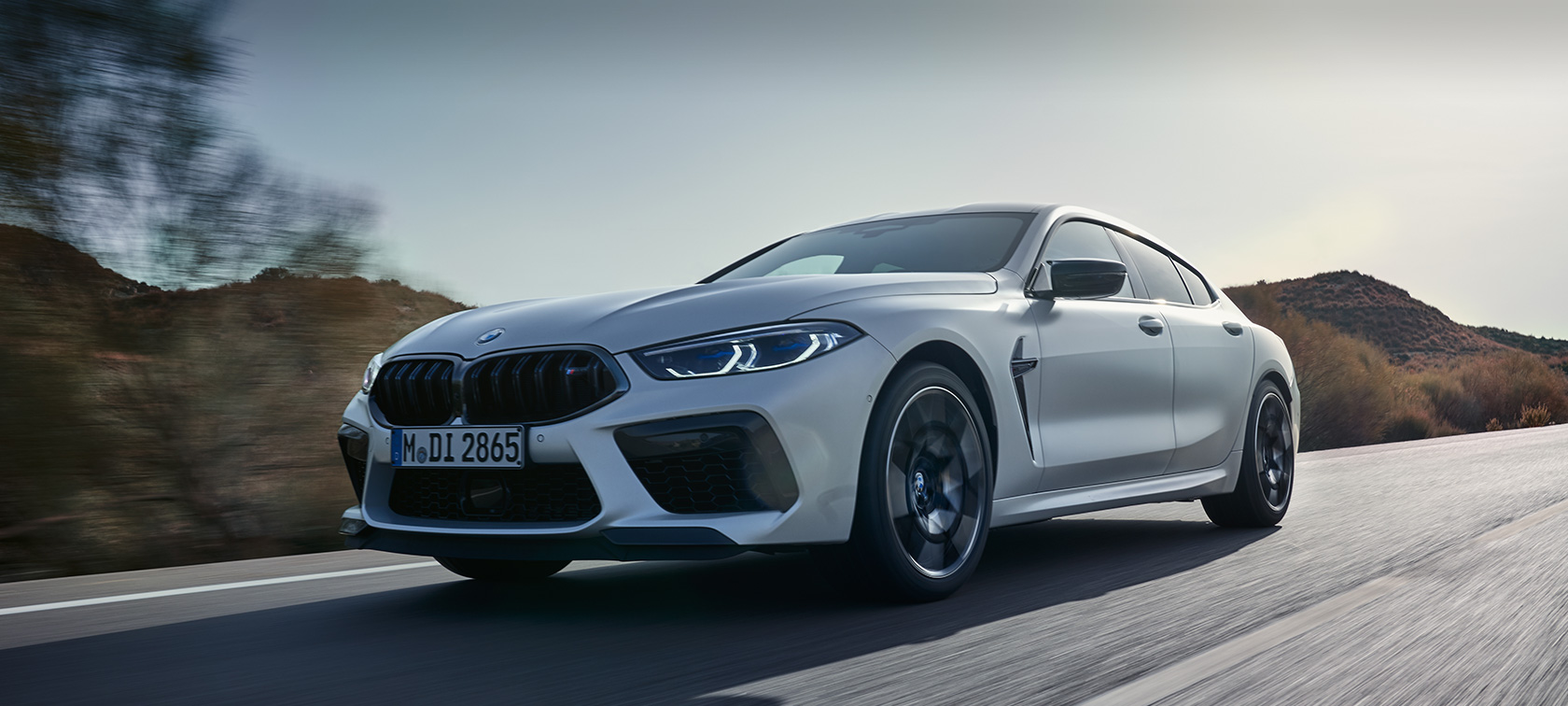 BMW M8 Competition Gran Coupé, BMW Individual Alb Frozen Brilliant