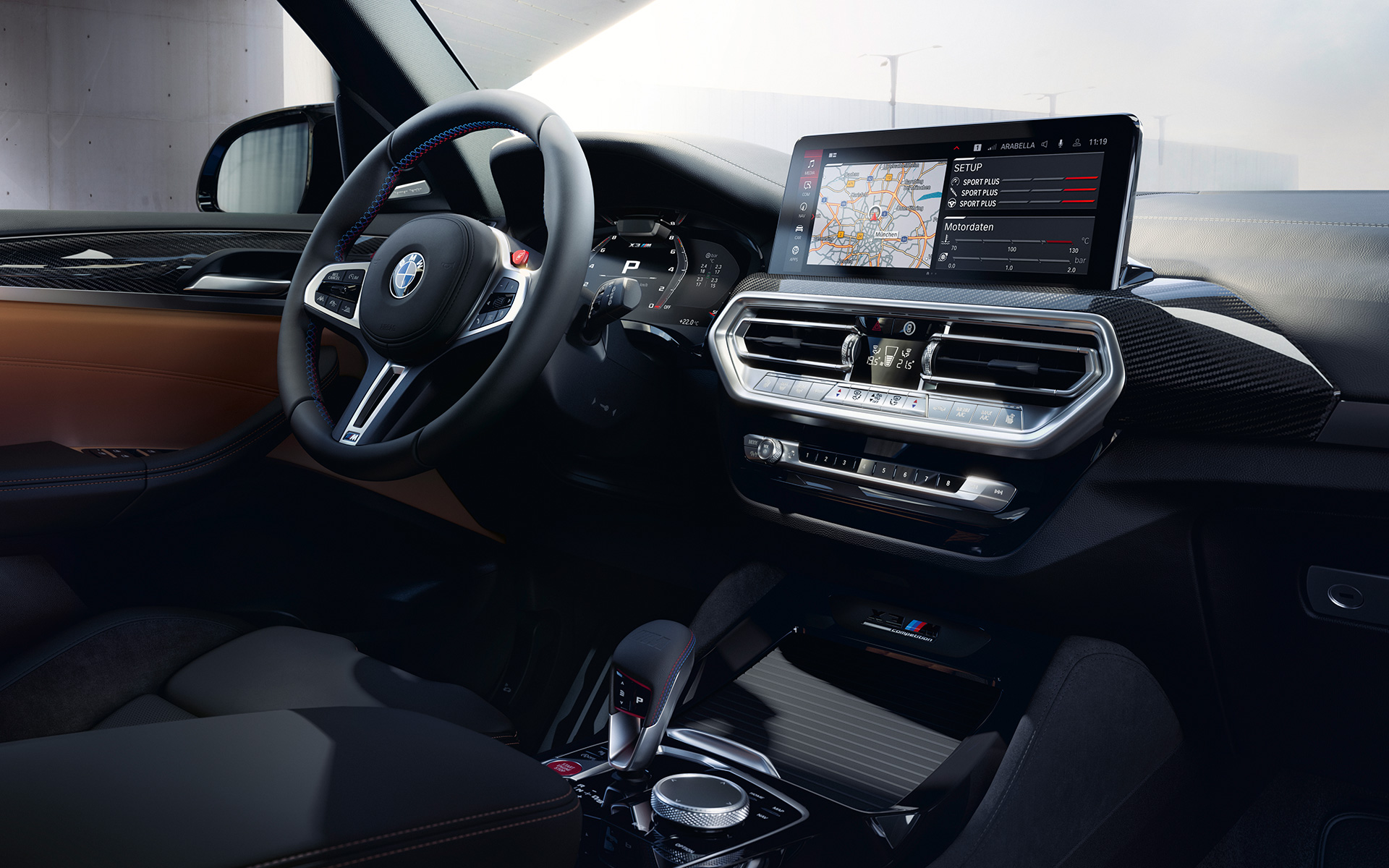 Imagine din interior cu habitaclul unui BMW X3 M Competition F97 LCI Facelift 2021