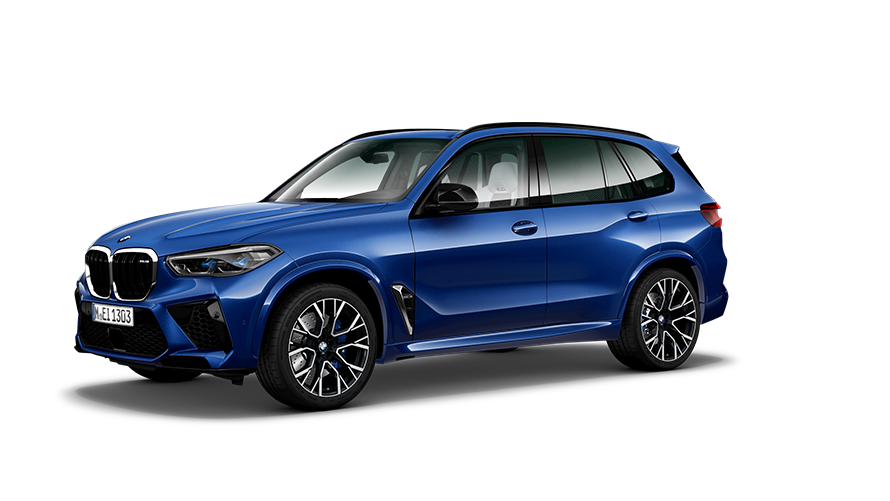 Imagine cu trei sferturi din partea laterală a BMW X5 M F95 Imagine cu trei sferturi din partea laterală a BMW X5 M F95