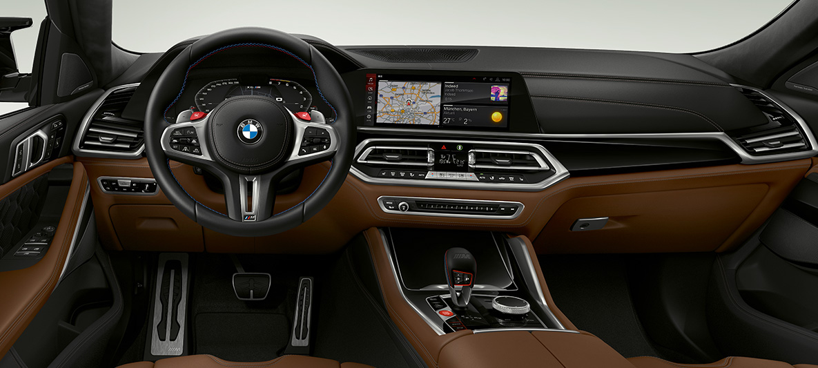 Volan M îmbrăcat în piele pentru BMW X6 M Volan M îmbrăcat în piele cu cusături contrastante pentru BMW X6 M 2020 SUV