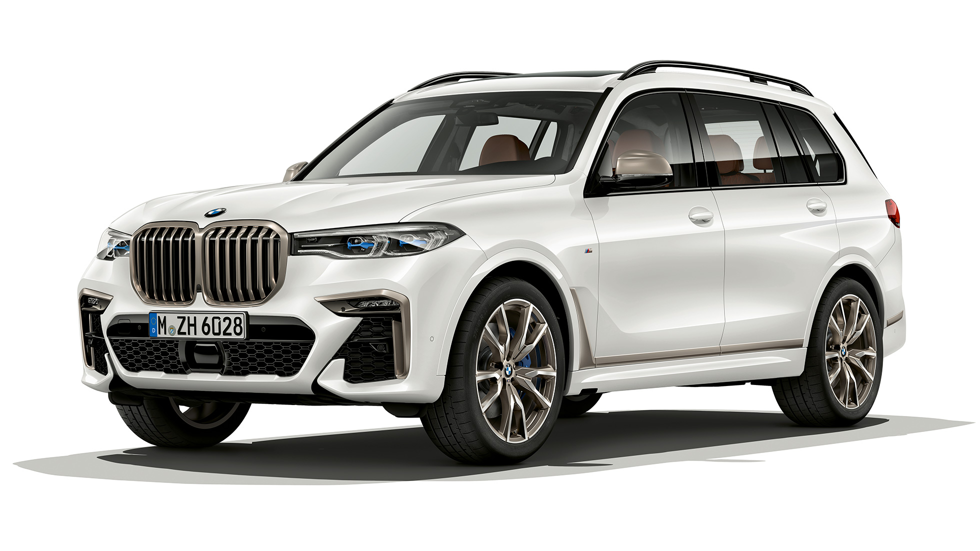 BMW X7 model BMW X7 M50d Imagine din studio cu trei sferturi din partea frontală a BMW X7 model BMW X7 M50d