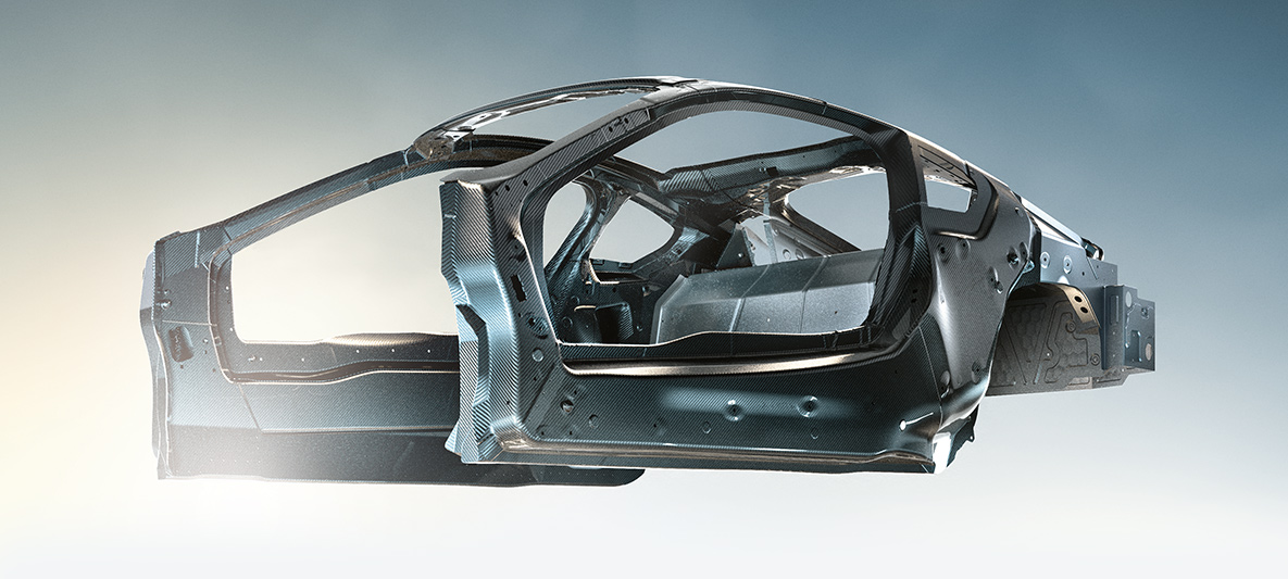 Imagine în prim plan cu caroseria uşoară BMW BMW EfficientDynamics, imagine în prim plan cu caroseria uşoară BMW