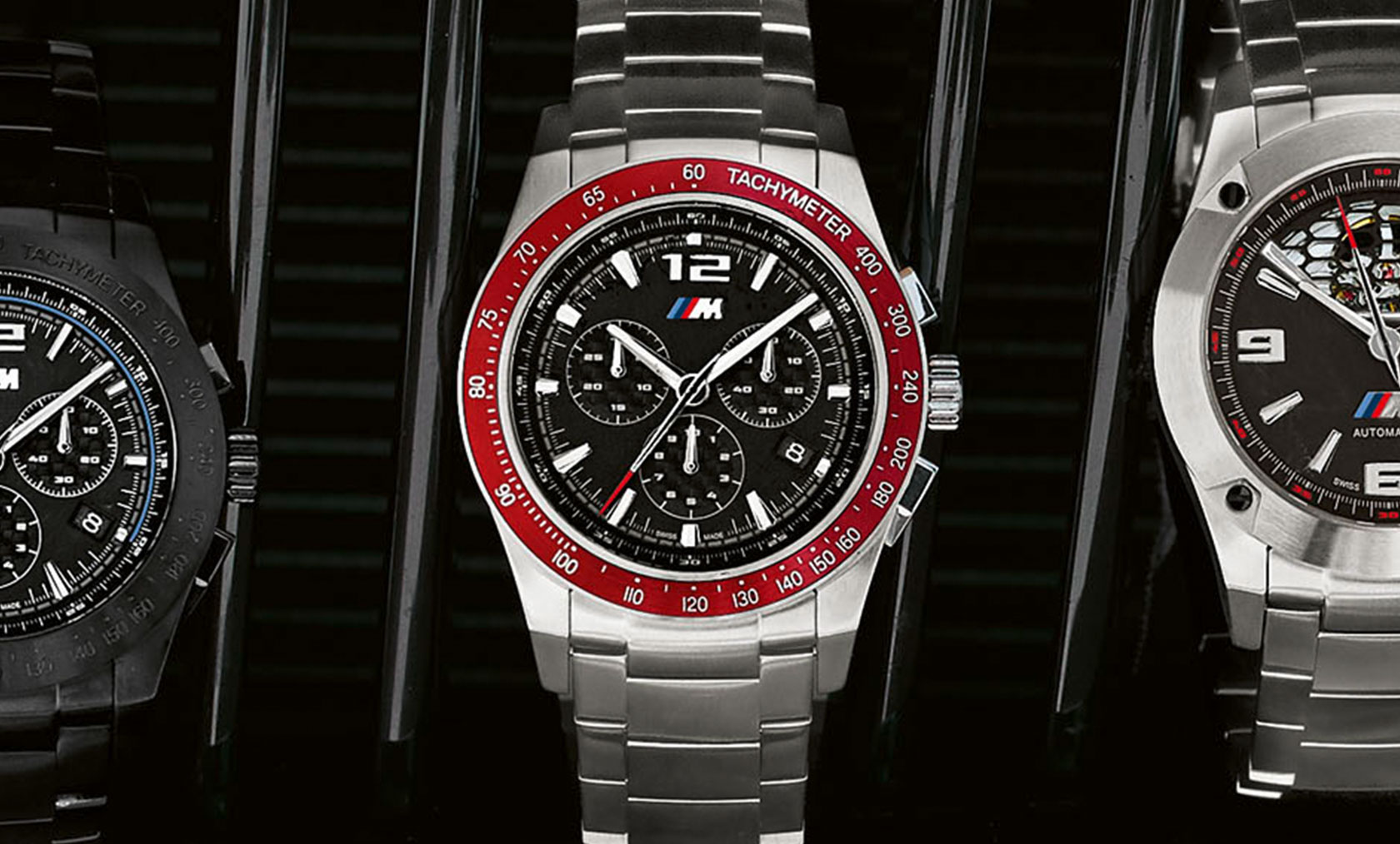 Ceas BMW M Chrono cu curea din metal. O imagine cu ceasul BMW M Chrono cu curea din metal.