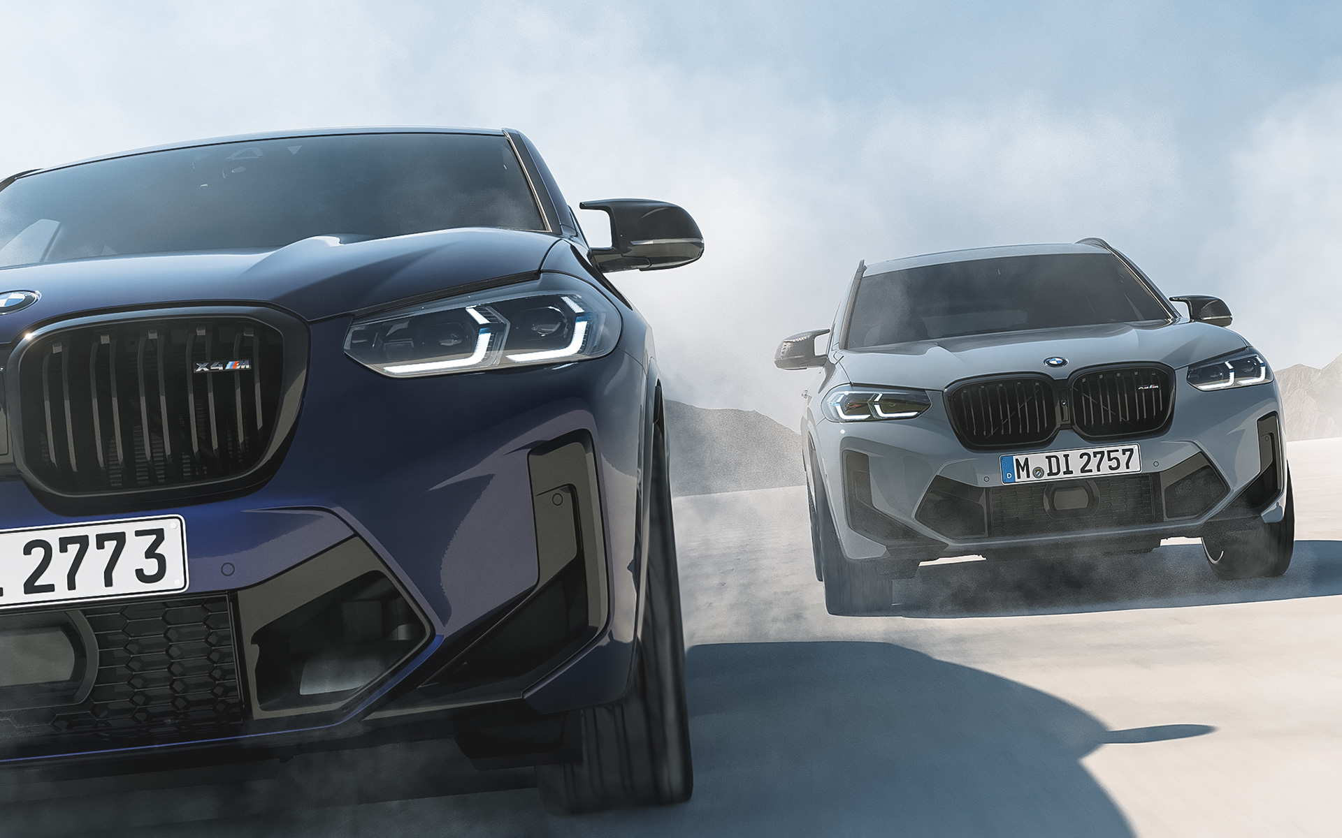 BMW X4 M în BMW Individual Albastru Velvet, BMW X3 M în BMW Individual Gri Nardo