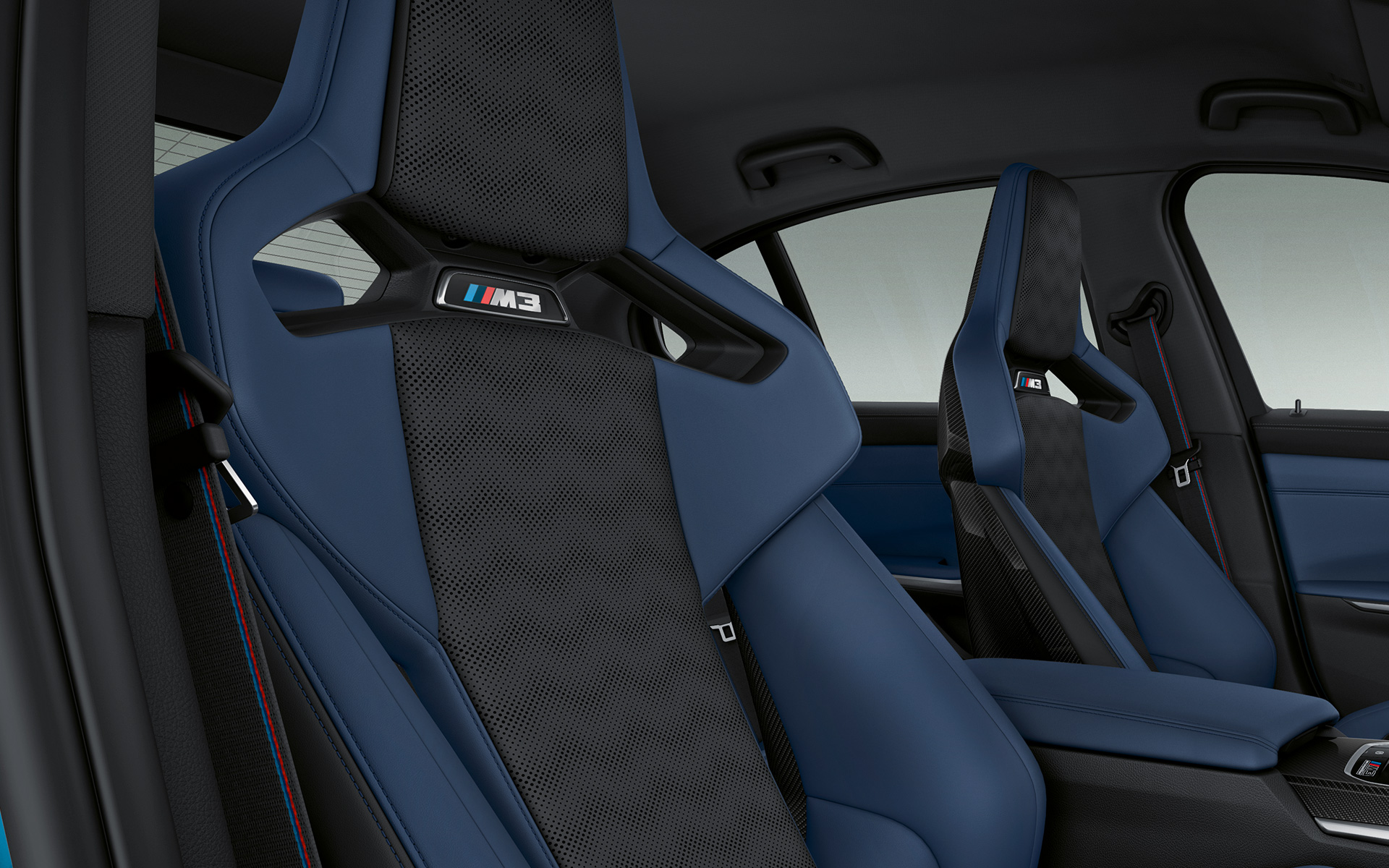 Piele Merino integrală cu textură fină BMW Individual Albastru Fjord/Negru