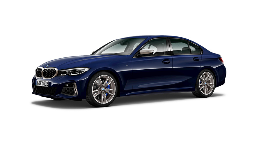Imagine cu trei sferturi din partea laterală a BMW M340i Sedan G20 2019 Imagine cu trei sferturi din partea laterală a BMW M340i Sedan G20 2019
