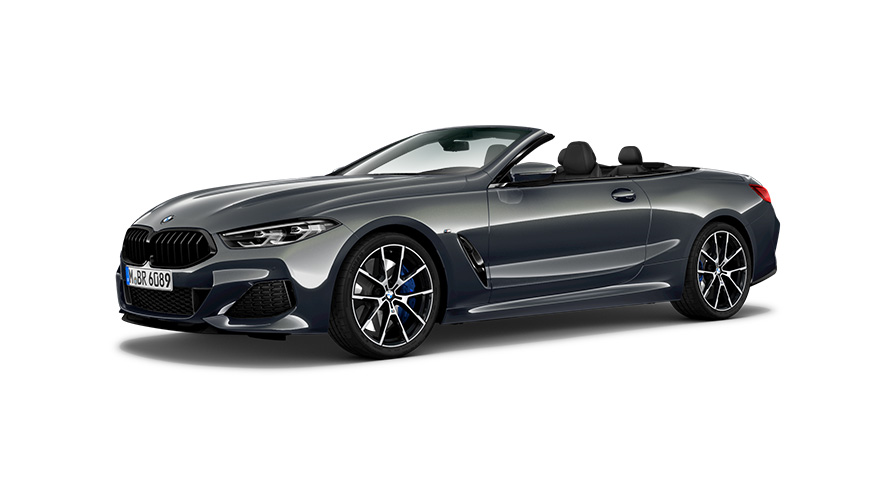 Imagine cu trei sferturi din partea laterală a MW M850i xDrive Cabriolet G14 2018 Imagine cu trei sferturi din partea laterală a MW M850i xDrive Cabriolet G14 2018