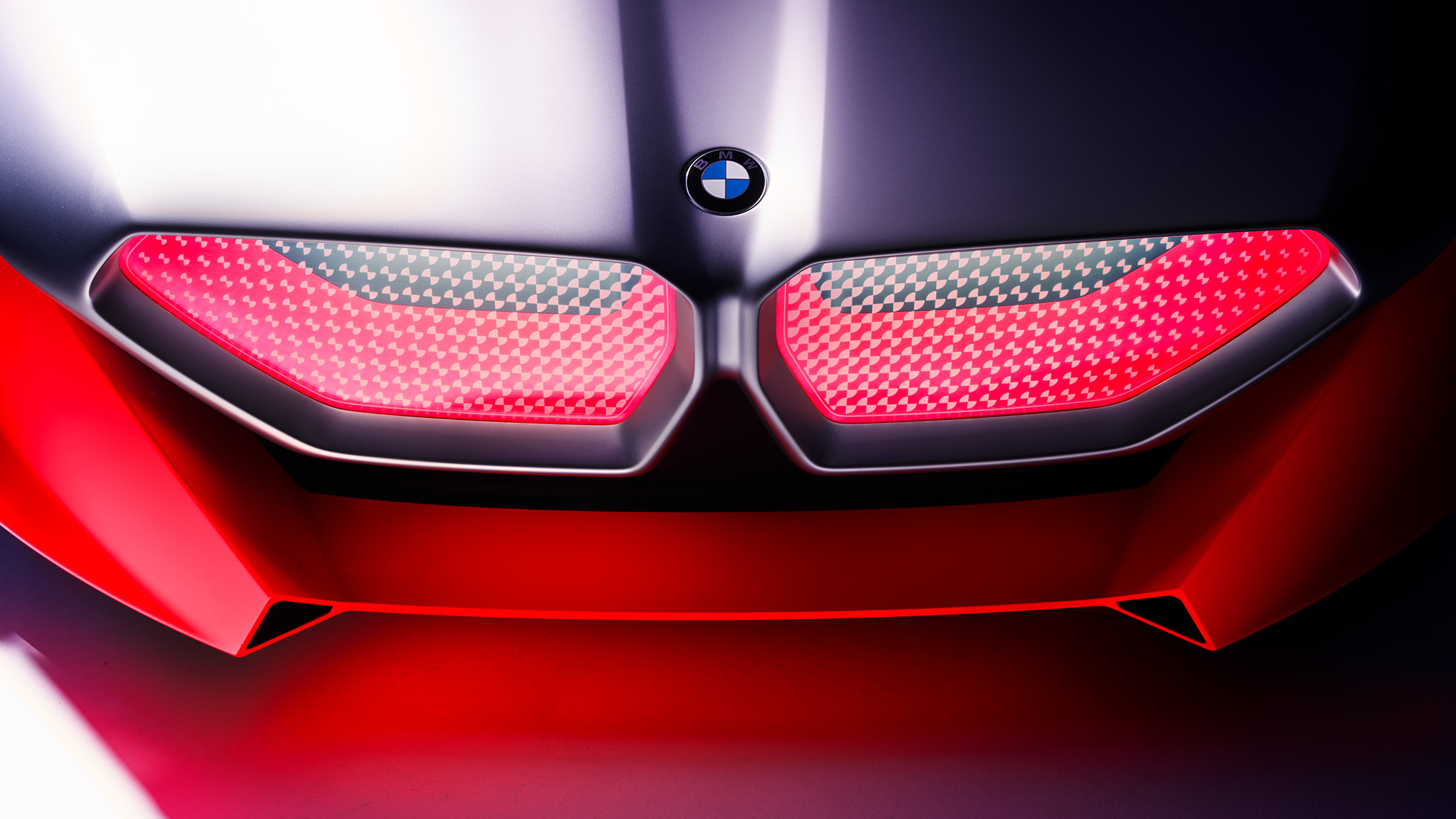 Grila BMW Vision M NEXT Imagine în prim-plan cu grila BMW Vision M NEXT