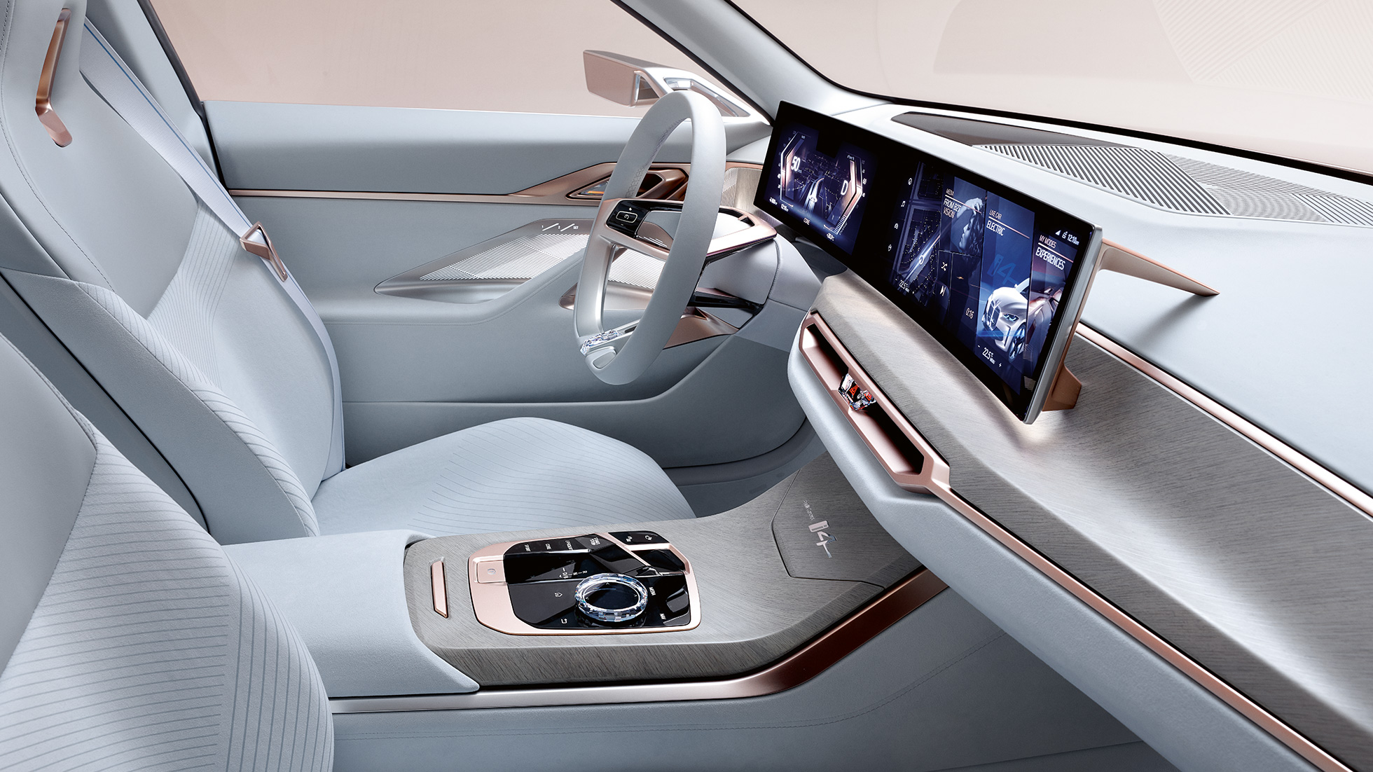 Designul interior 2 al BMW Concept i4, 2020, G26 Designul interior 2 al BMW Concept i4, 2020, G26, noul BMW Gran Coupé integral electric