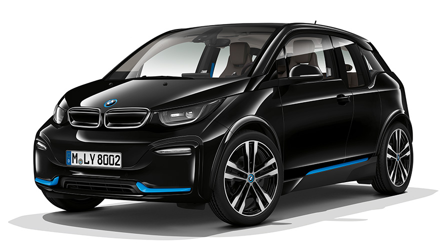 Imagine din studio cu BMW i3s Imagine din studio cu trei sferturi din partea frontală a BMW i3s